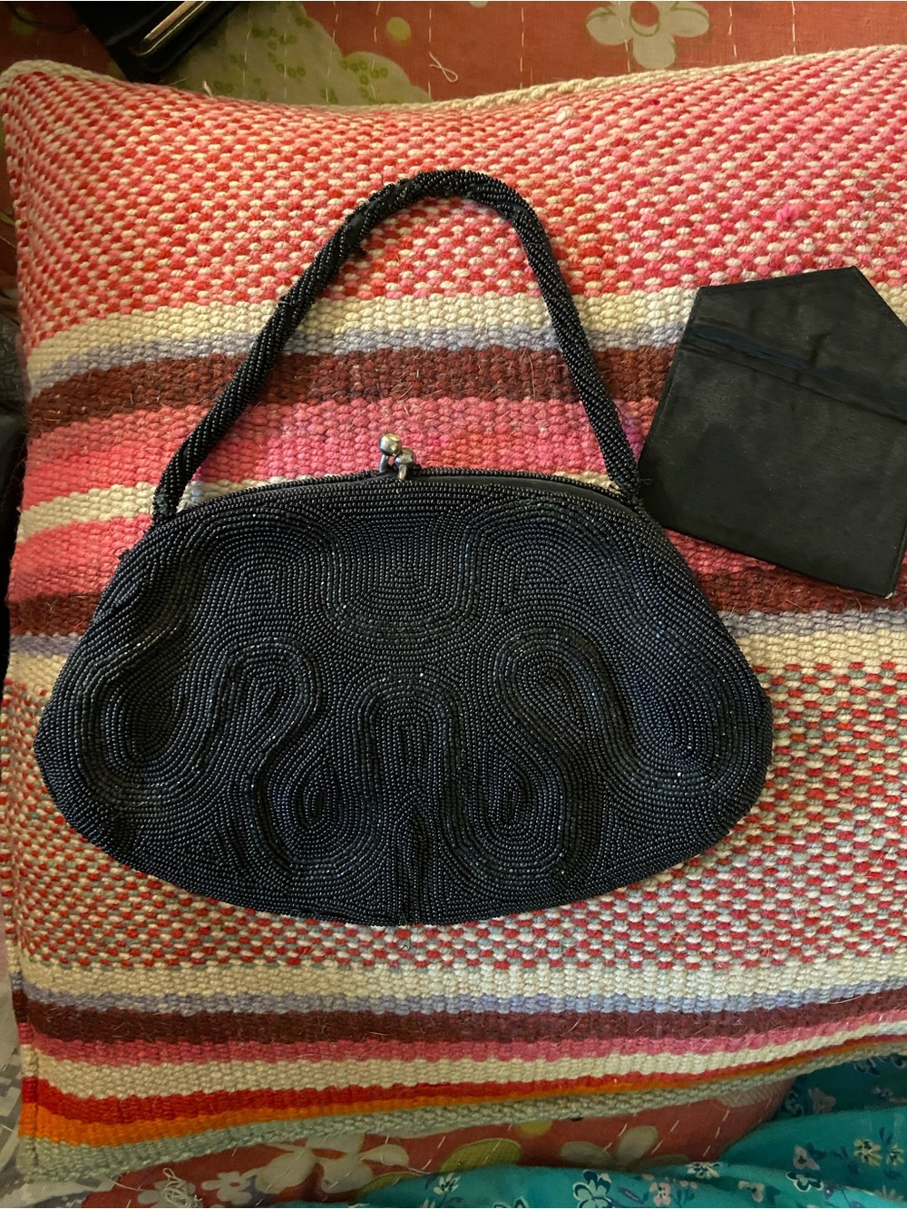 Black Beaded Evening Handbag